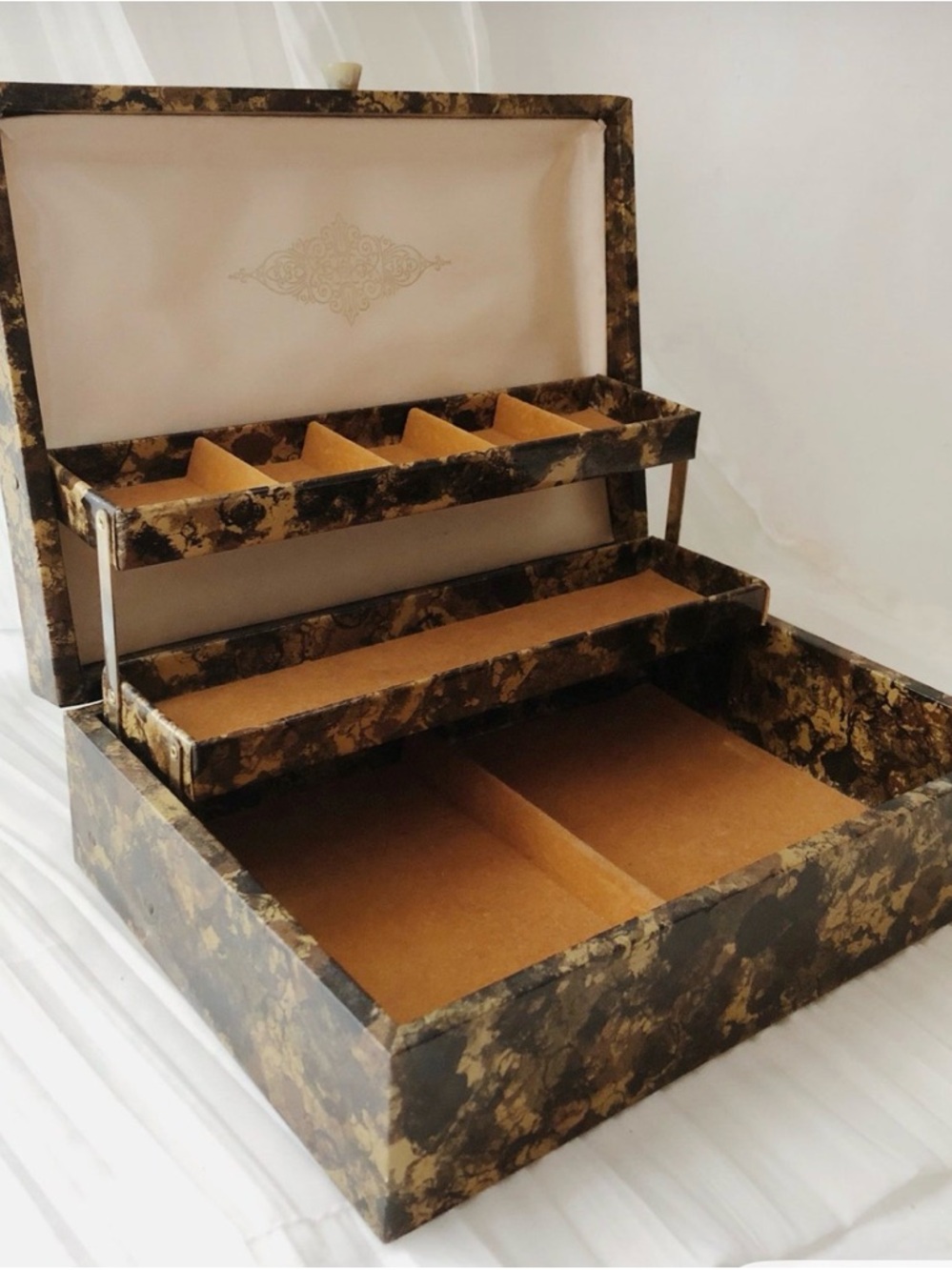 Gold and Black Decorative Jewelry Organizer Box